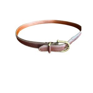 Dockers Handcrafted Brown Top Grain Leather Dress‎ Belt - Made in USA - XL